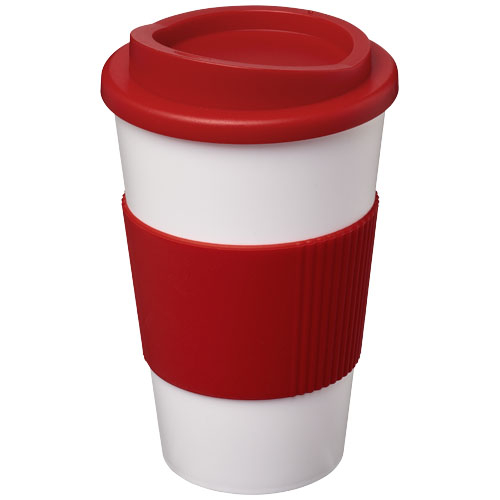 Gobelet isotherme promotionnel avec grip 350 ml Americano® Rouge / Blanc